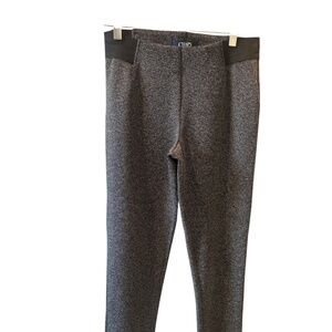 Chaps Pants Womens Medium Gray Knit Pull On Stretch Elastic Waist Leggings